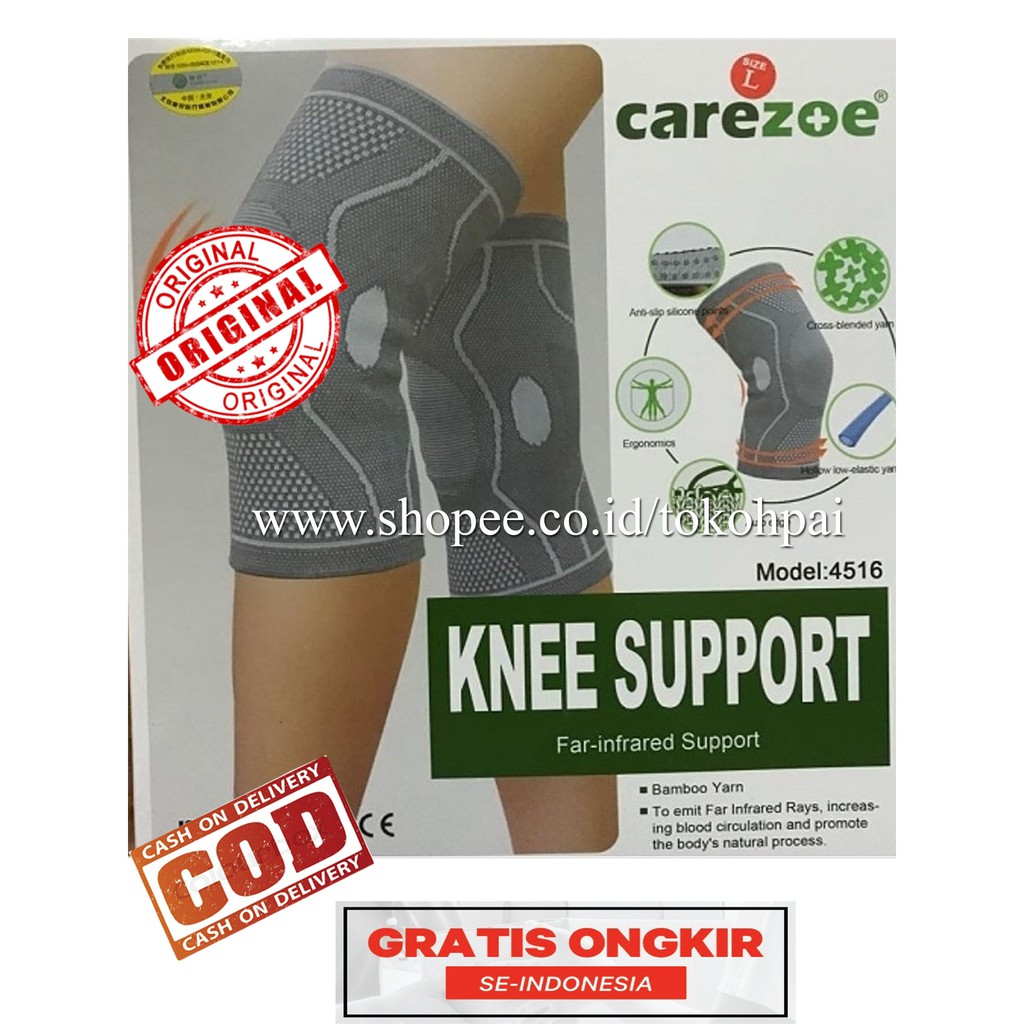 Knee Support / Deker Lutut / Carezoe / Bamboo / Sinar infrared / 4516