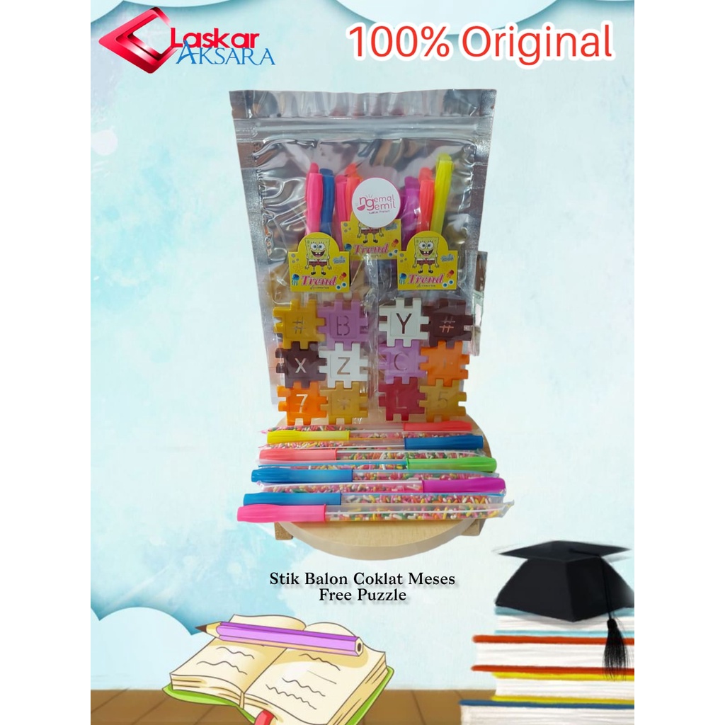 

Coklat Meses Rainbow Stik Balon FREE Puzzle Stick / Premium