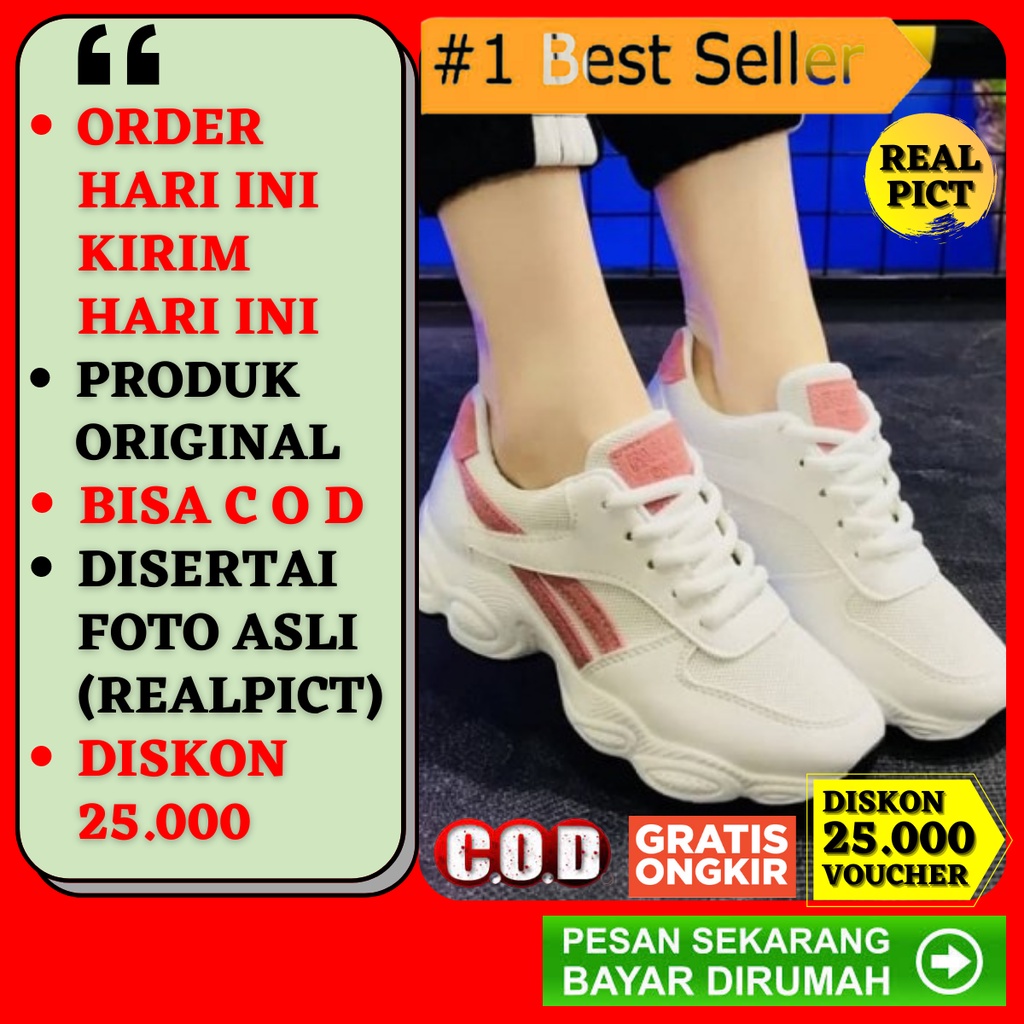 Sepatu Kets Wanita Original Spatu Cats Ket Sneakers Snekers Sneaker Sneker Pria Cewek Import Putih O