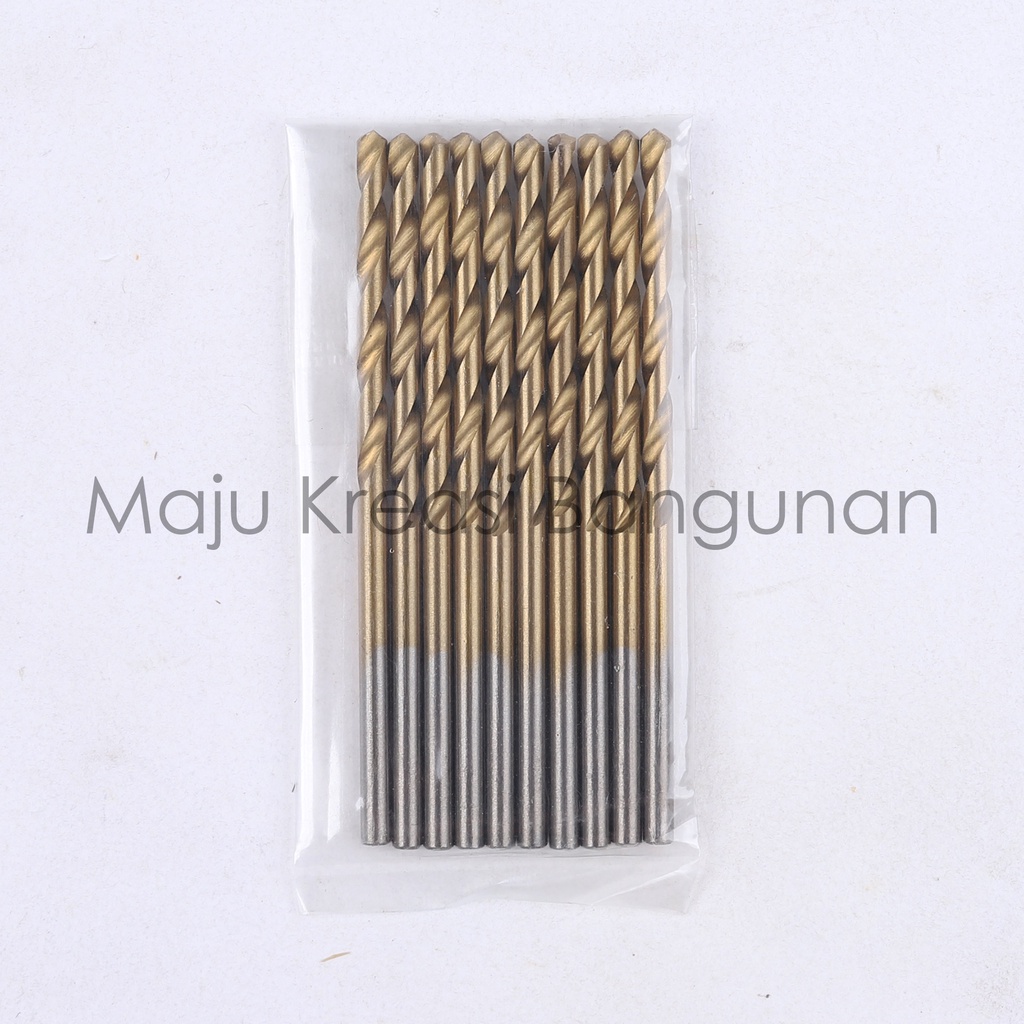 Mata Bor Besi Baja Kuning 2.5mm 2.5 mm Kuningan Twist Drill Titanium 2,5mm 2,5