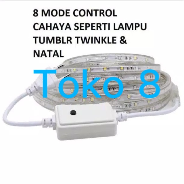 LAMPU LED STRIP SELANG WARNA WARNI 3528 2835 220V + ADAPTOR 10M OUTDOOR LED STRIP RGB LAMPU HIAS