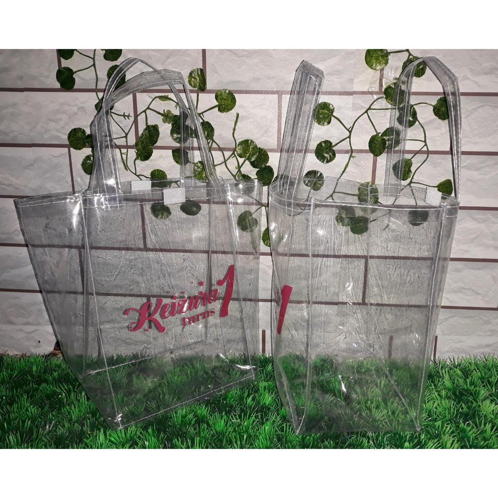 TAS FULL MIKA TEBAL SABLON / HAMPERS MIKA TRANSPARAN