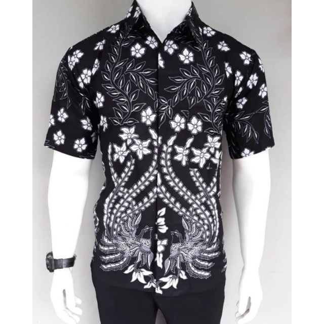 BAJU BATIK PRIA MANUK PUTIH SIZE S M L XL XXL