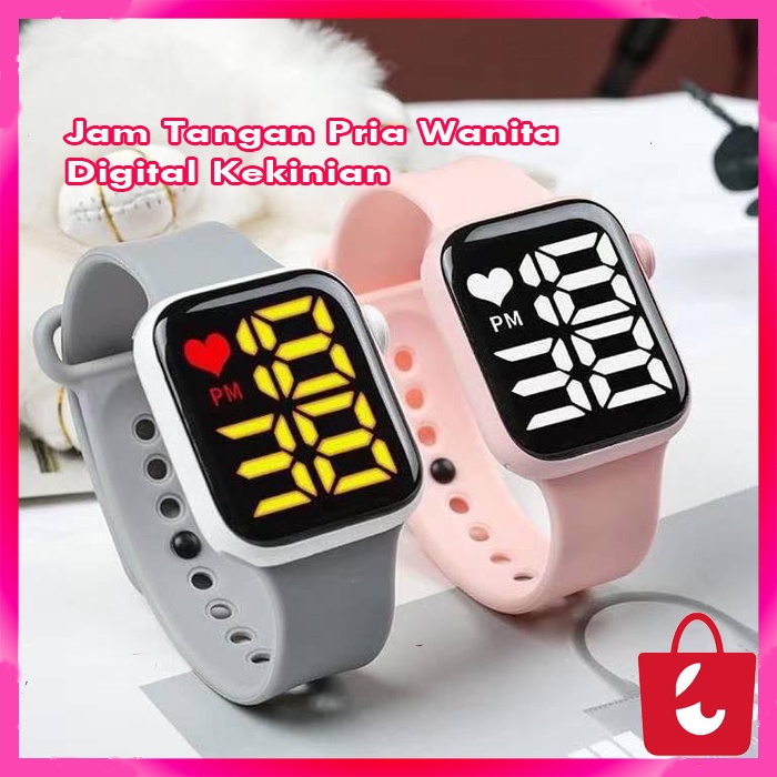 [Bisa COD] Jam Tangan LED Digital Pria Wanita Rubber Electronic Fashion Couple Anak Remaja Import Premium