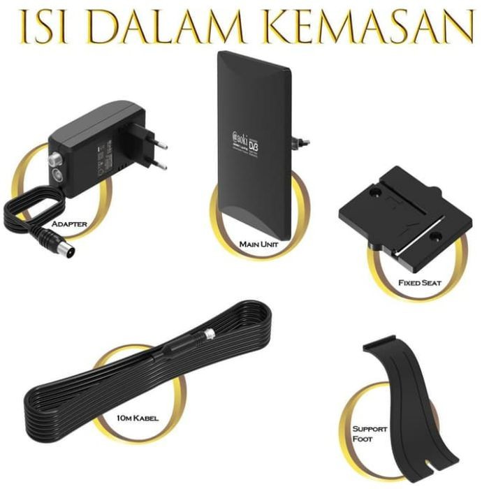 Antenna TV Digital AOKI AT 3000 + Kabel Indoor &amp; Outdoor