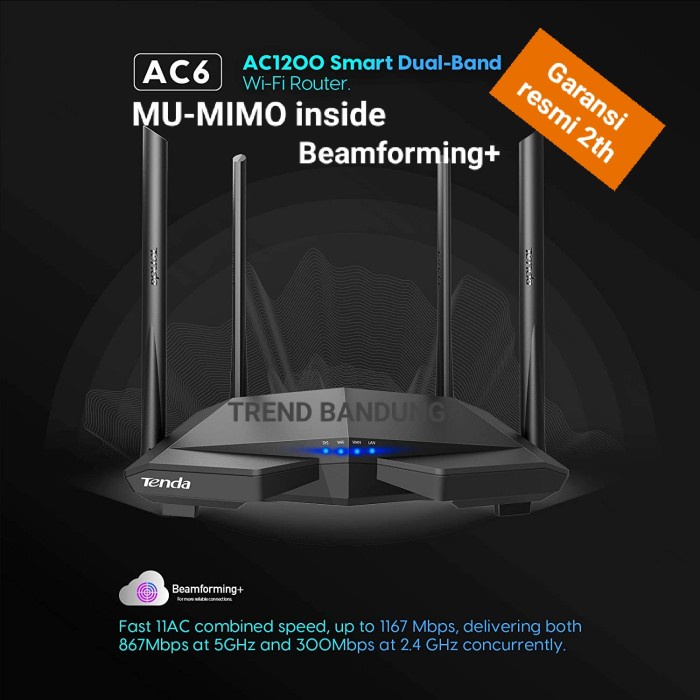 Jual TENDA AC6 DUAL BAND WALL KILLER / ROUTER WIFI 5GHZ REPEATER WISP