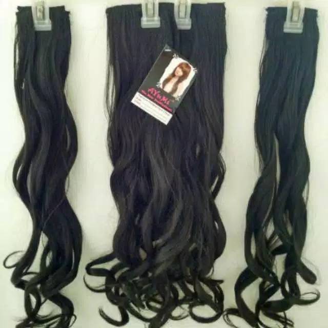 hairclip 3 layer ayumi lurus dan curly murah