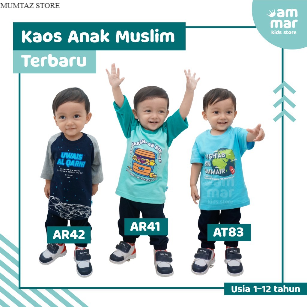 Terbaru Kaos Anak Laki Laki Usia 1 - 15 Tahun Branded Ammarkids Store Ammar Kids AR41 AR42 AT83 Adem