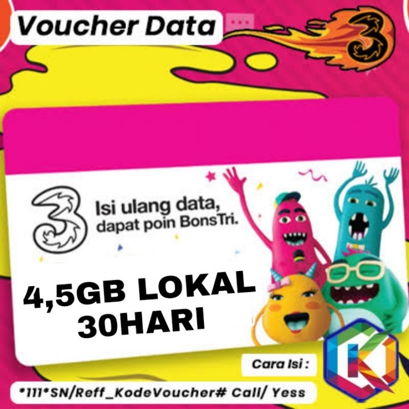 VOUCHER TRI 4,5GB LOKAL BANTEN