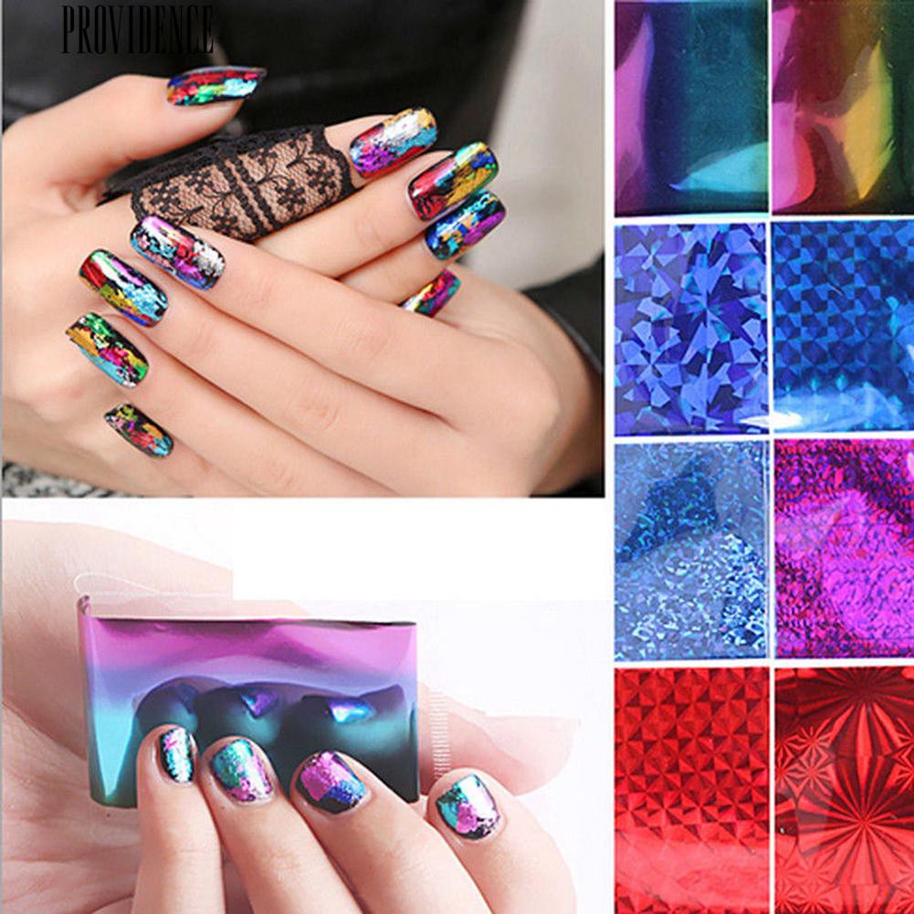 [Bayar Di Tempat] 20 Pcs Spesial Jari DIY Nail Art Sticker Decal Air Transfer Stiker Tips Dekorasi