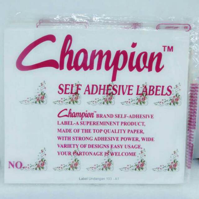 

(1pcs) label champion/ label tipe ex / label undangan