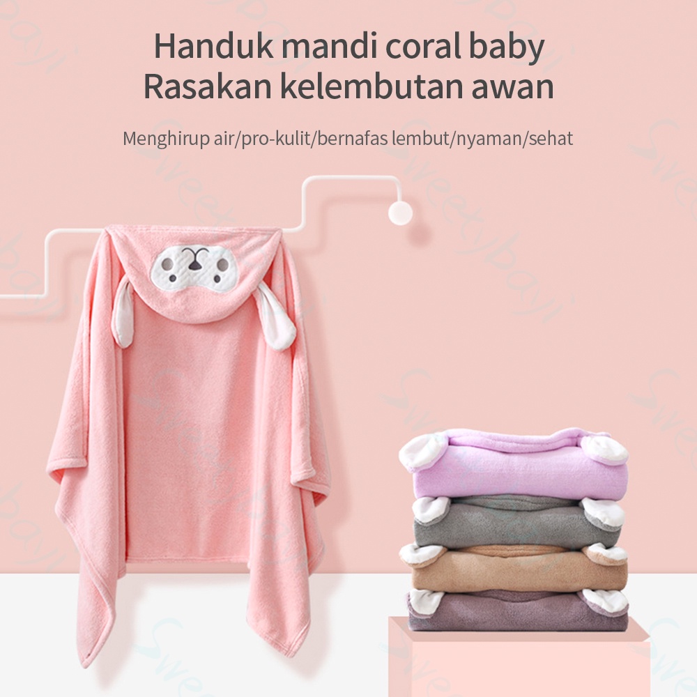 Sweetybayi Handuk hoodie anak penyerapan air yang kuat selimut bayi