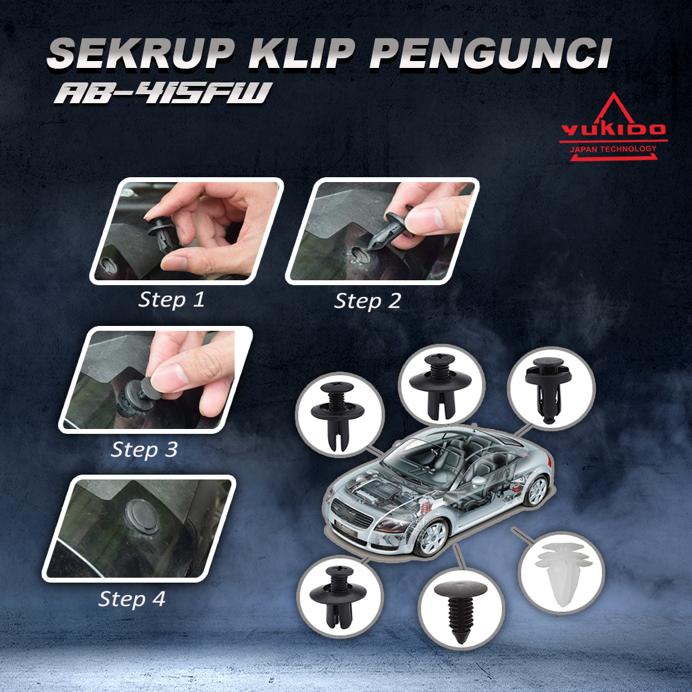 MEREK YUKIDO-Baut Baud Clip Klip Kancing Snap rivet Plastik Baut Rivet Mobil Universal Car Push Pin Fasteners Clip Bemper Klip Kancing Dashboard Mobil Paku Rivet MOBIL MOTOR UNIVERSAL