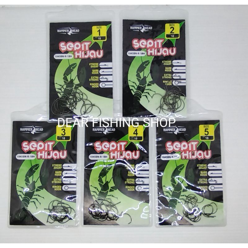 Kail Pancing Mata Pancing Udang Hammerhead Sepit Hijau