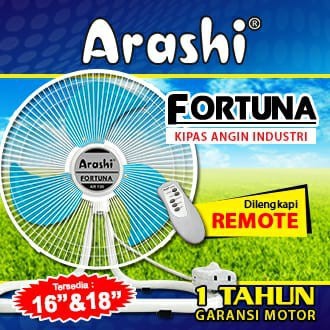 ARASHI Fortuna 18&quot; - Kipas Angin 2in1 Wall &amp; Desk Fan 18 Inch - Remote