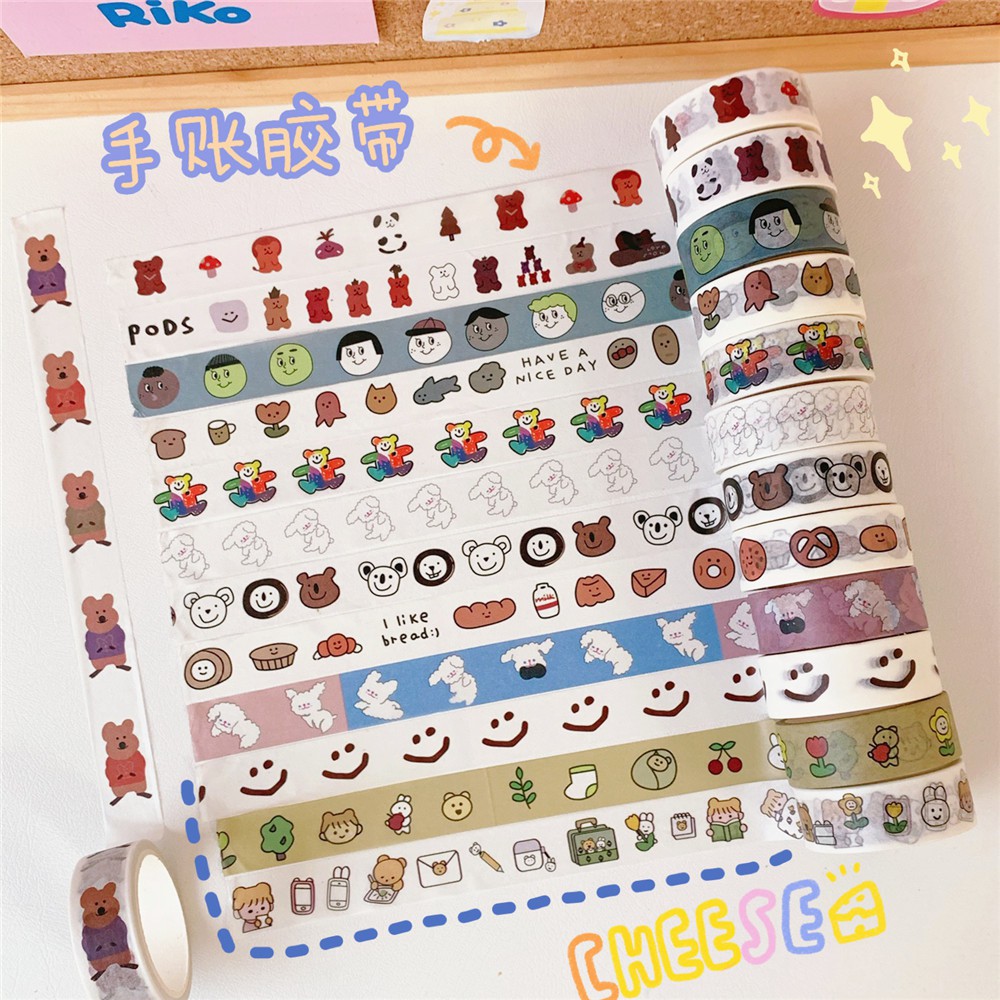 

[DZ] ST365 - Washi Tape Cute Masking Tape DIY Home Decor Journal Scrapbooking
