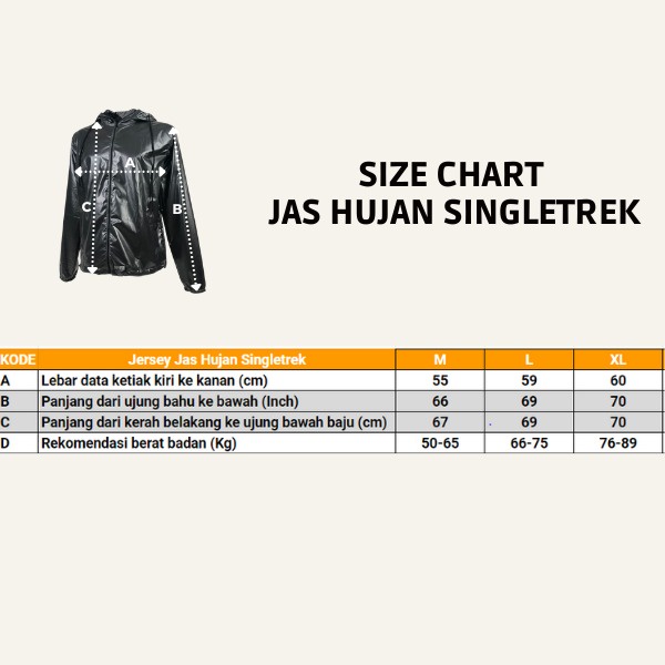 Jas Hujan Singletrek  Waterproff Fabric Aerotex