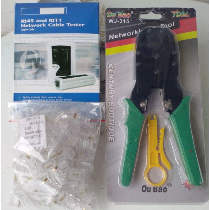 Promo Paket Tang Crimping + Lan Tester + RJ45 terbaik