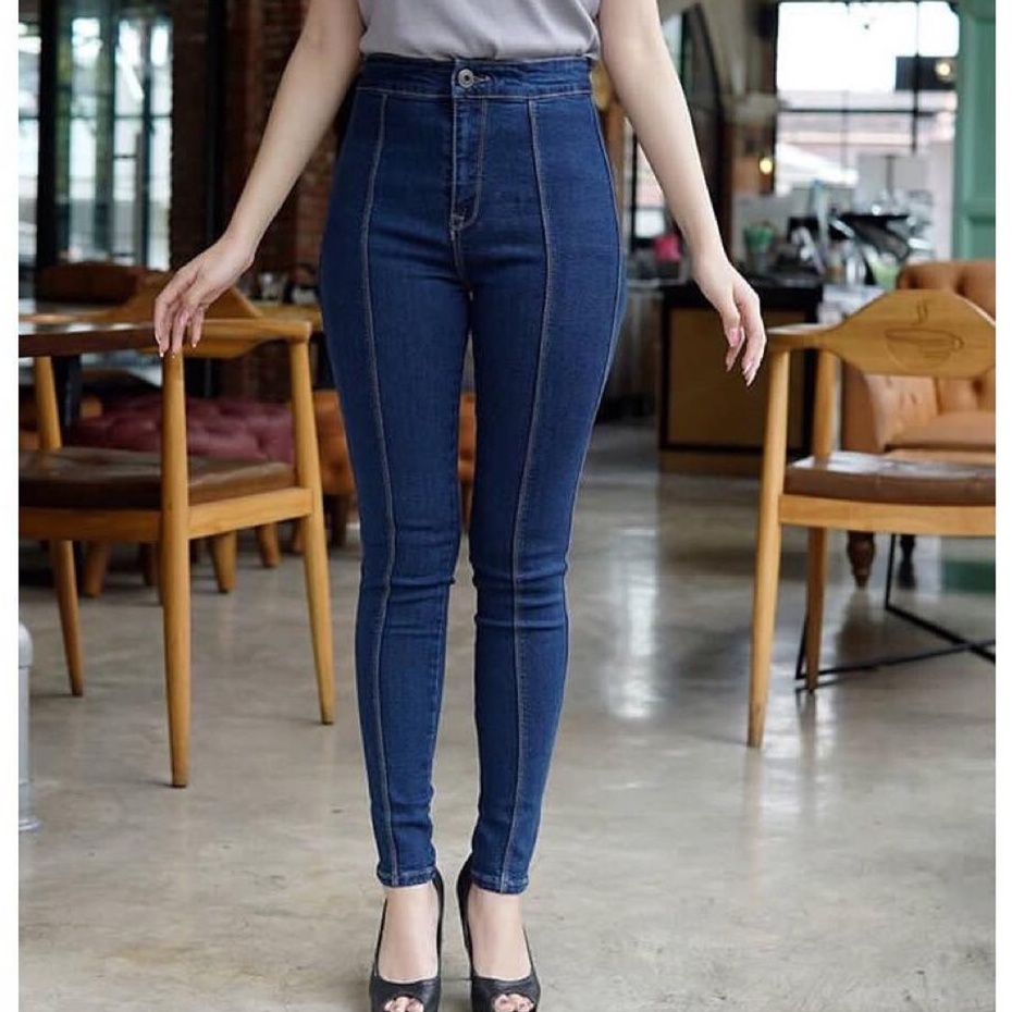 CELANA HIGHWAIST FRONT LIST / HW Tulang Jeans Wanita