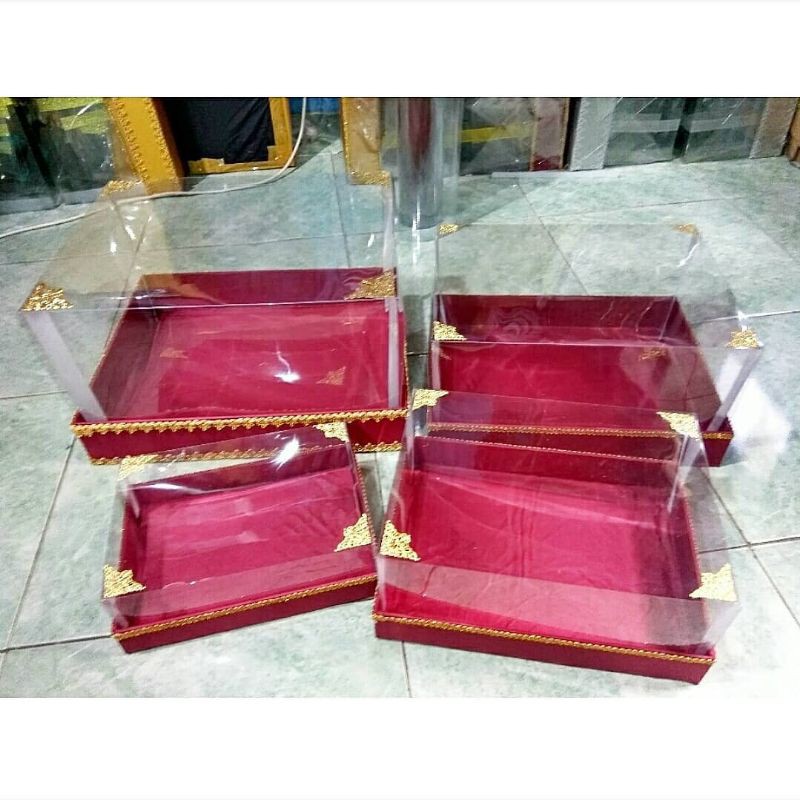 Kotak Hataran / Kotak Seserahan Full Mika Hiasan Siku Satu Set