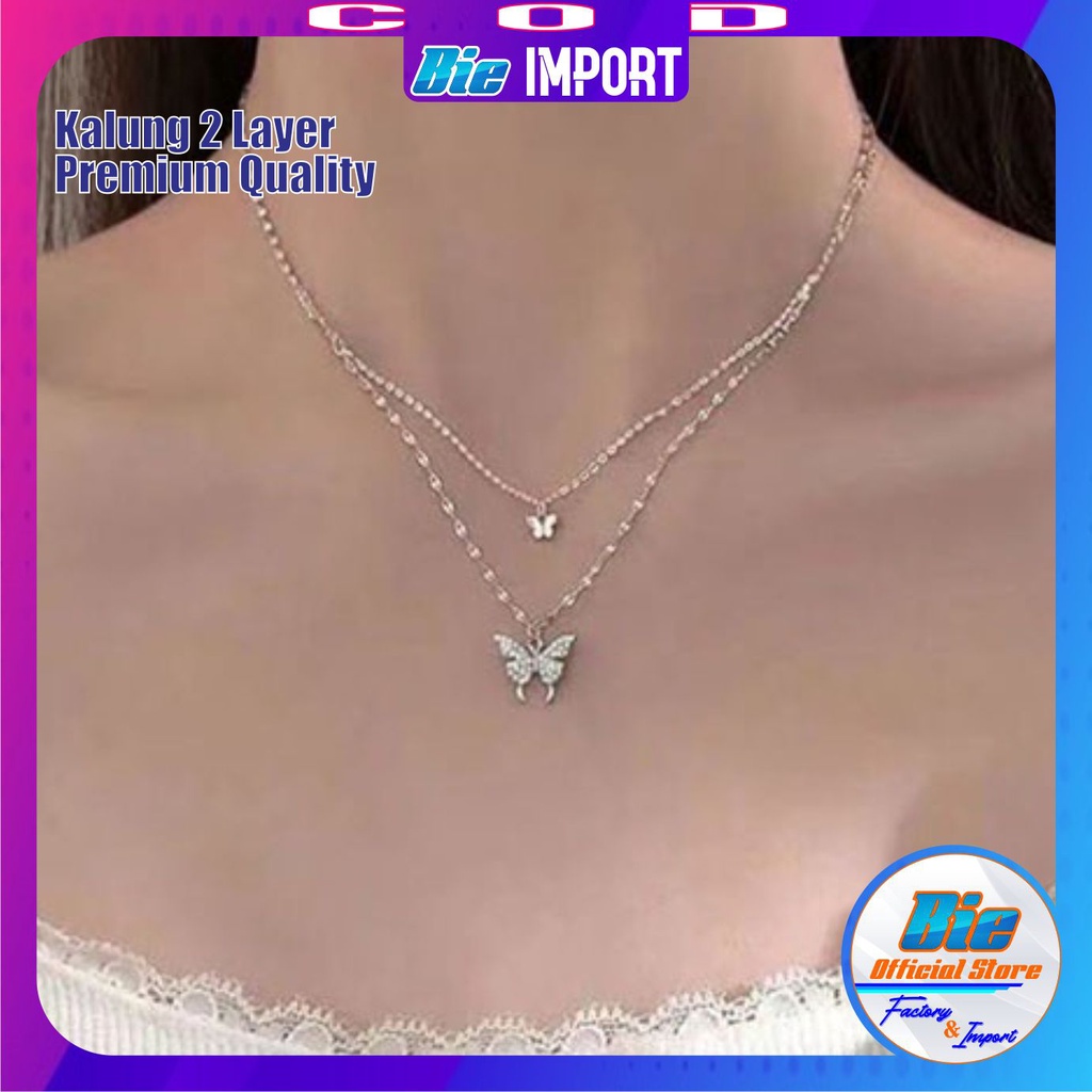 Kalung Korea 2 Layer Premium Impor Best Seller