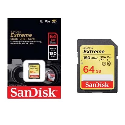 SD Card Sandisk Extreme UHS-I 150Mbps - 32GB/64GB/128GB