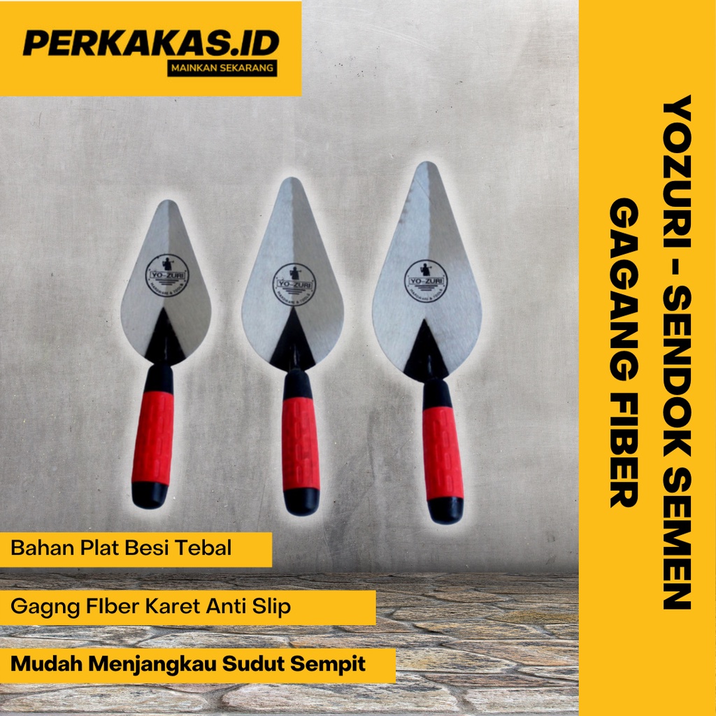 Sendok Semen Stainless Steel Gagang Fiber 6 7 8 Inch YOZURI