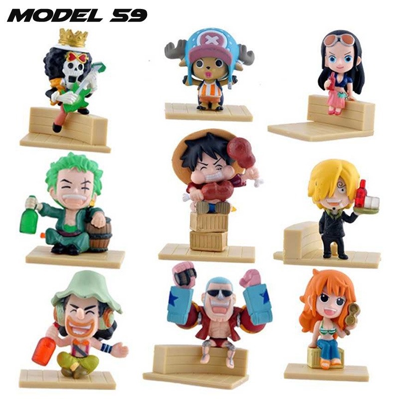 Mainan Anak Dewasa Action Figure One Piece 9 Pcs Nakama X