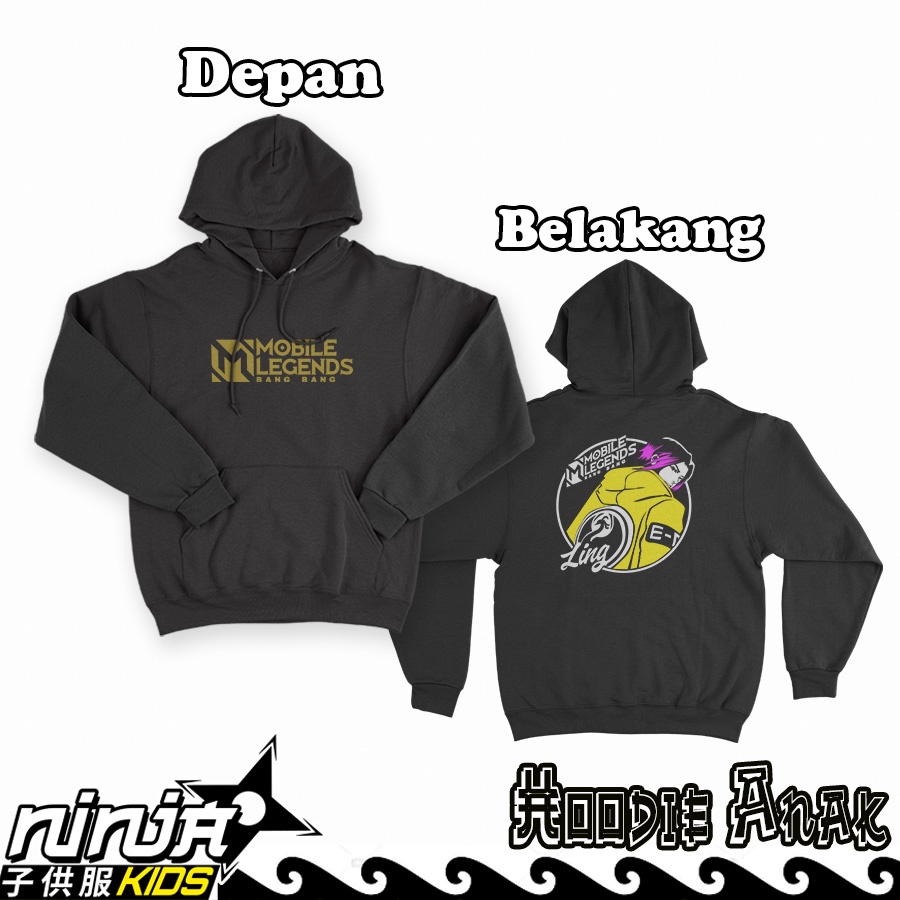 Jaket Sweeter Anak Laki laki DB Ling Mobile Legends Bang Bang Assassins Hoodie Perempuan Unisex