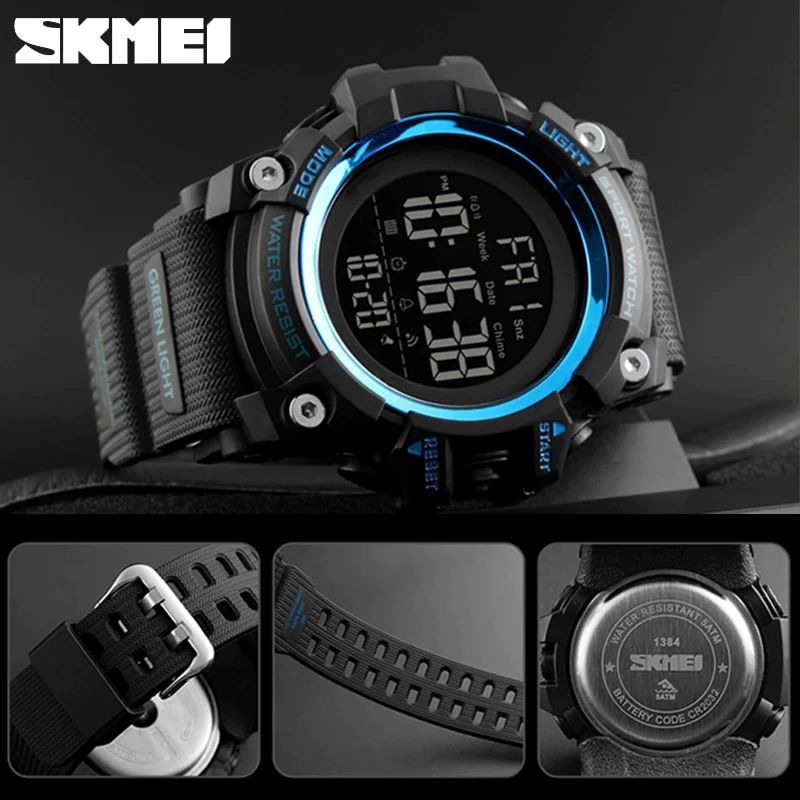 SKMEI 1384 Jam Tangan Pria Digital Dual Time Anti Air WK-SBY