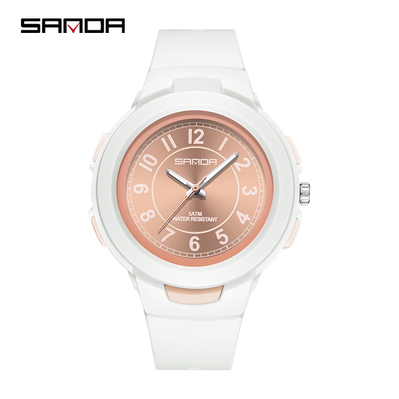 SANDA 6095 Jam Tangan Wanita Analog Sport Tali Rubber Anti Air WATCHKITE WKOS