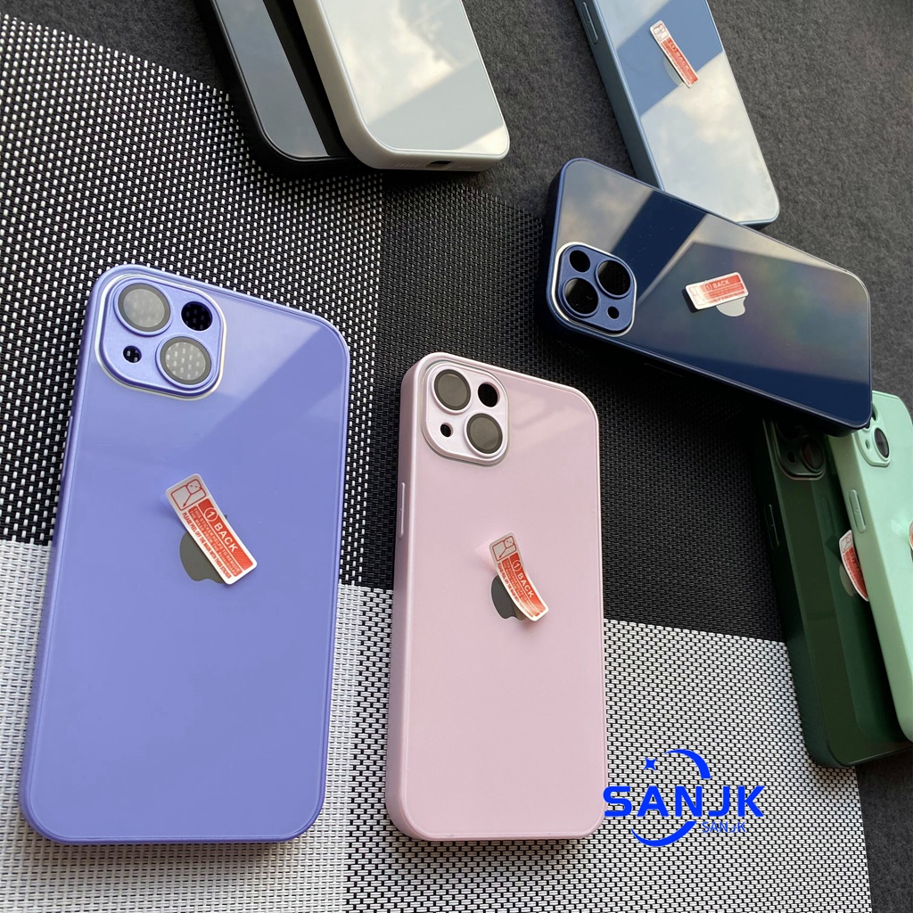 NEW !! FOR IPHONE CASE + LENS PROTECTION LIGHT GREEN LIGHT BLUE PUEPLE PINK BLACK (FOR IPHONE 11 PRO MAX 12 PRO MAX 13 PRO MAX CASING )