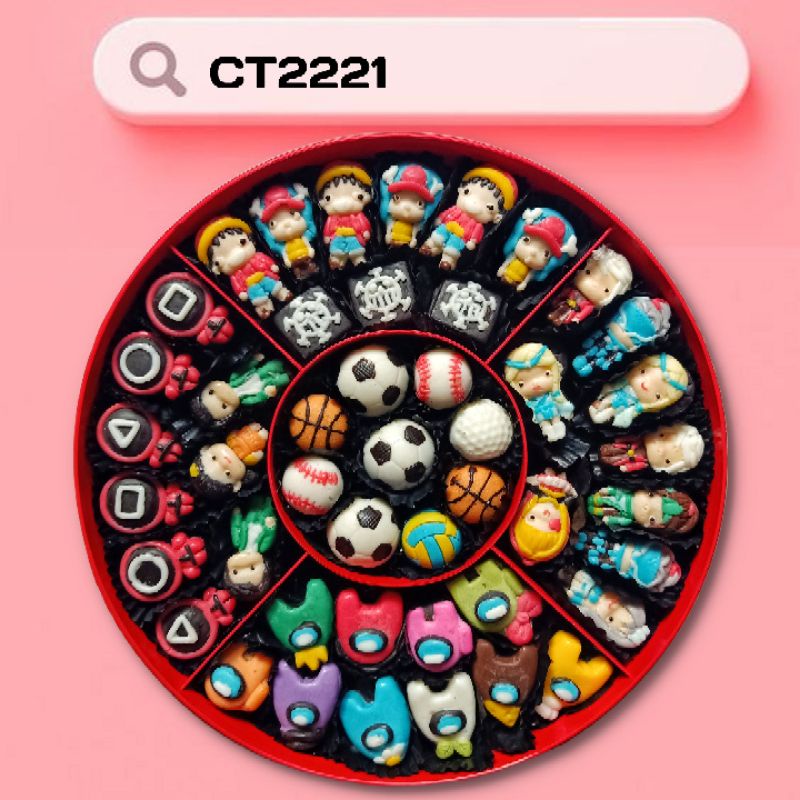 

CT2221 Coklat karakter squidgame, mobile legend, one piece, among us, bola untuk hadiah kado hampes