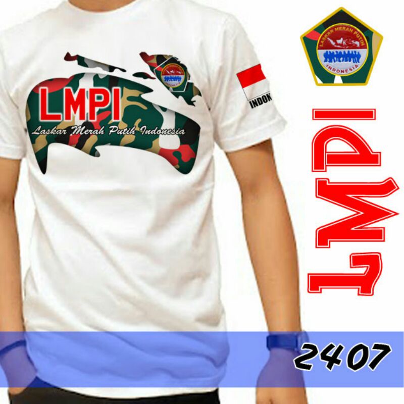 kaos baju ormas laskar merah putih indonesia lmpi lmp / sablon dtf / polos / custom nama