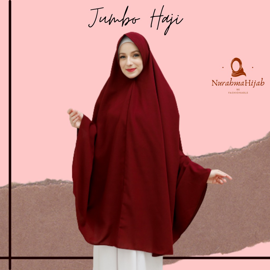 Jilbab Instan Super Besar Jumbo Haji Wolfis Bonus Cadar