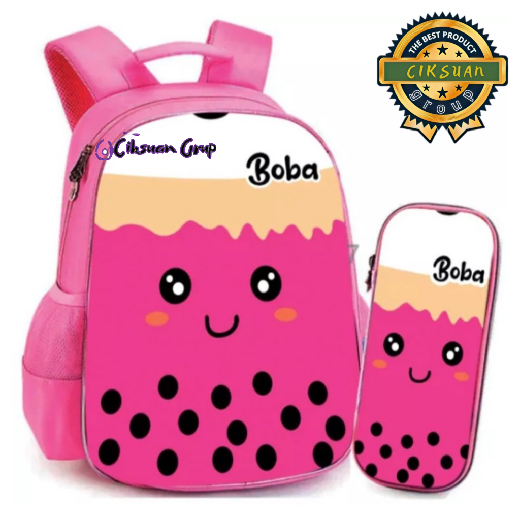 Tas Ransel Sekolah Anak Model Minuman Boba / Tas pop it / Tas sekolah anak / Ransel anak / tas karak