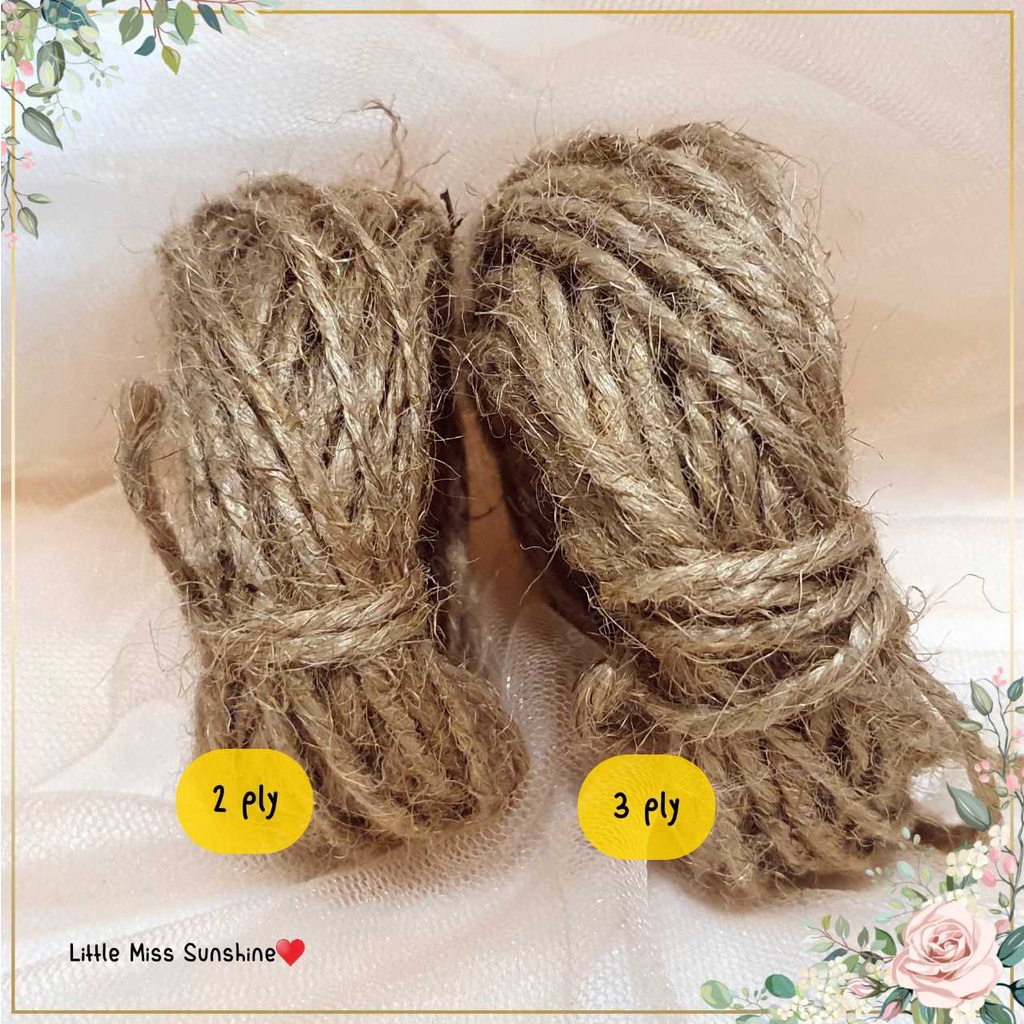 Hemp Rope Tali Jute Rami 10 Meter meteran 2ply 3ply High Quality Goni Kotak Hadiah Kado Birthday Kids Present Christmas DIY Craft Scrap Book Wedding Souvenir Cindera Mata Fiancee Tunangan Acara Lamaran Good Quality Branded Little Miss Sunshine Malang