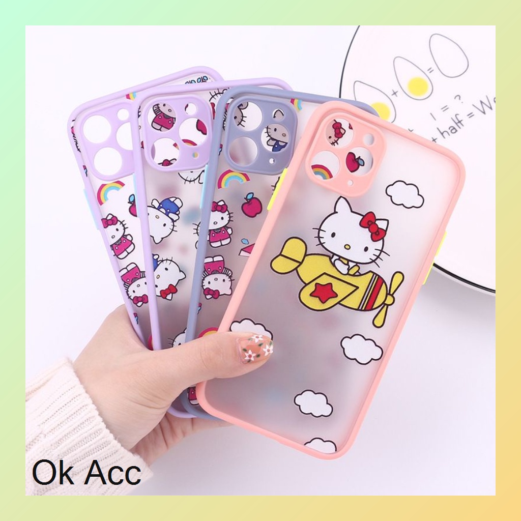 BARU Case Proteksi Anti crack shock HK Hello Kitty Ungu Lilac FM15 FM17 Xiaomi Redmi 5A 6A 8 9 Prime 9A 9i 9C 10 Note 4 4X 5A 7Pro 8 9 10s 10 5G Poco X3 M3 Vivo V20 V21 V23e Y11 Y12 Y15 Y17 Y20 Y20i Y12s Y30 Y30i Y50 Y91 Y93 Y95 Infinix Smart 5 Hot 10s