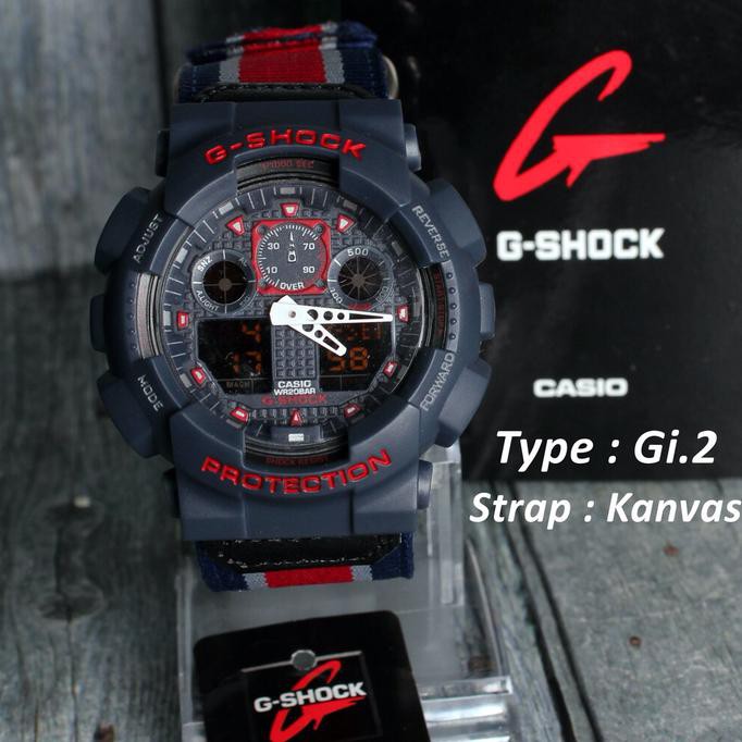 Jam Tangan G Shock Ga100 Kanvas List Merah H1782