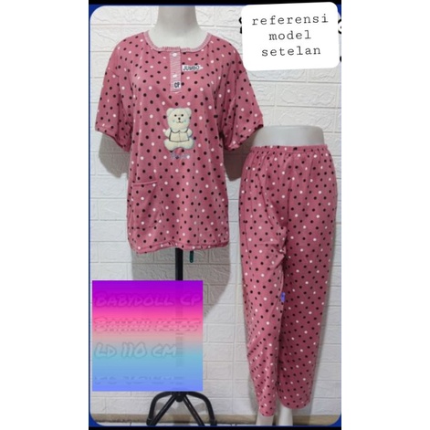 Piyama CP Kaos Dewasa Busui/BABY DOLL JUMBO LD 120/Setelan Baju Tidur Dewasa Fit to. XXL (CP)/BABYDO