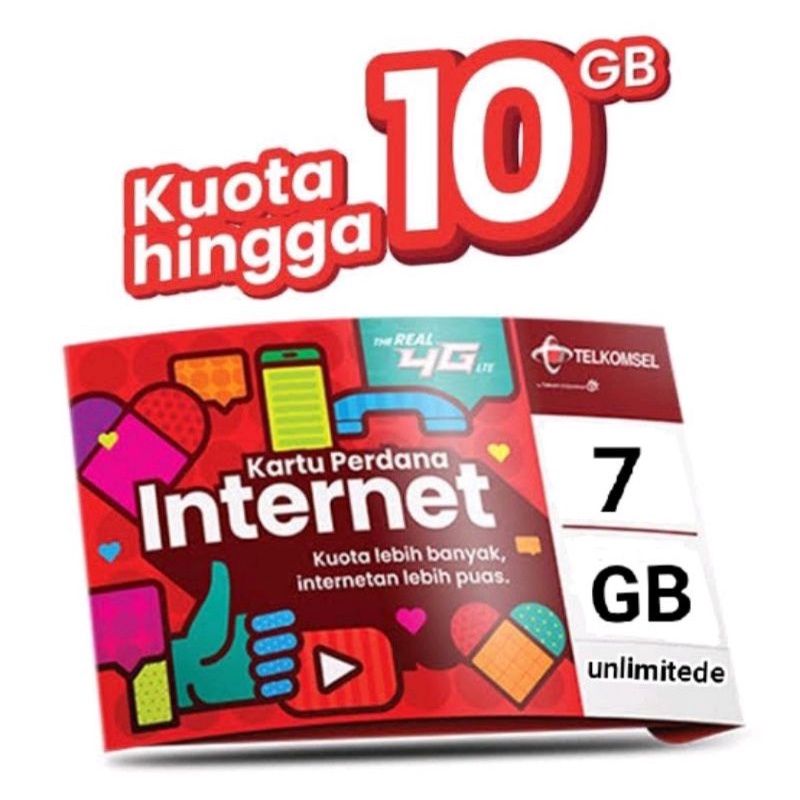 PERDANA TELKOMSEL 7GB UNLIMITED