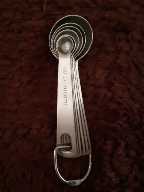 Hoomin Sendok Takar Ukur Measurement Spoon Stainless Steel 6 Pcs