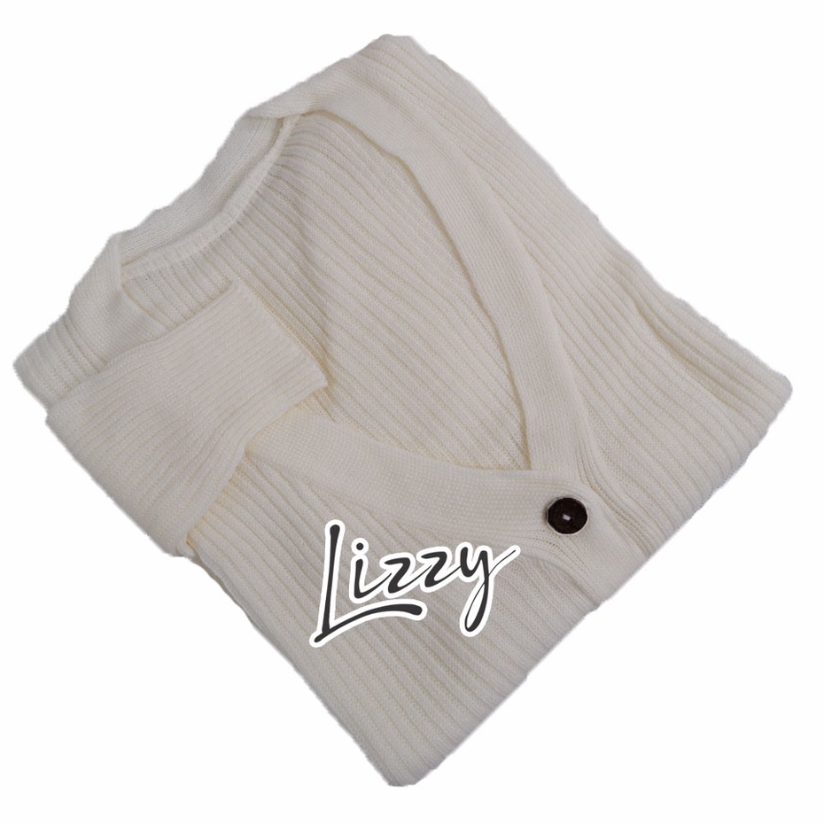 Lizzy - WILLY CARDI CROP BUTTON-off white