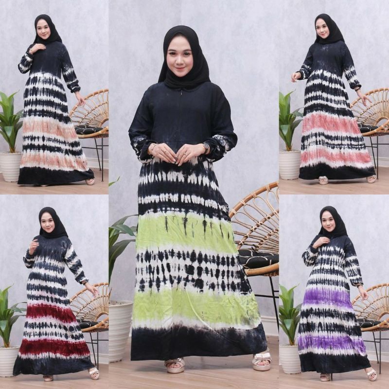 Gamis Rayon Twill Tie Dye / Gamis Rayon Busui Premium / Gamis