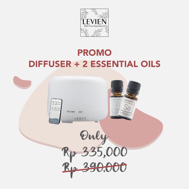 PROMO DIFFUSER REMOTE + 2 Levien Essential Oils (bisa pilih oil nya)