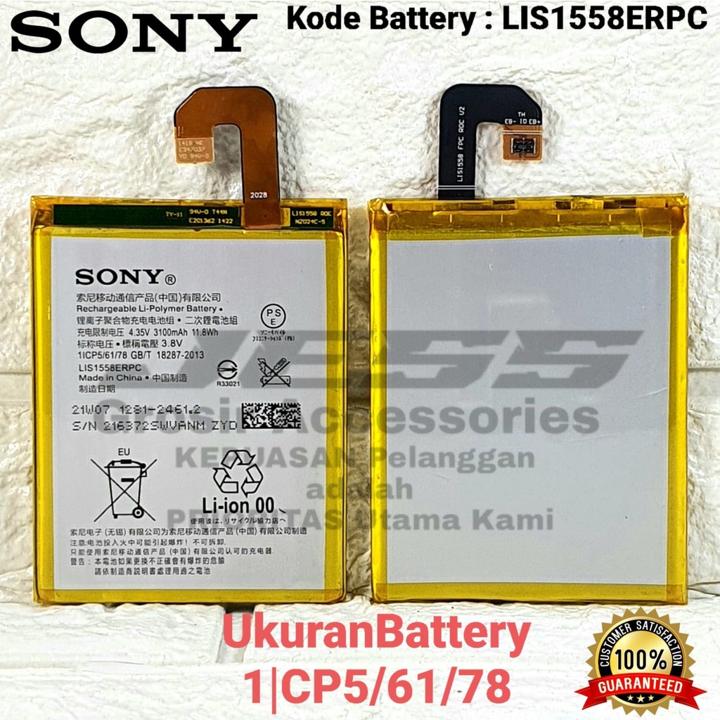 Baterai Battery Original SONY XPERIA Z3 BIG - XPERIA Z3 DUAL - XPERIA Z3V 4G LTE - SO-01G , SOL26 , L55T , L55U , D6603 , D6633 , D6643 , D6646 , D6653 Kode Batre LIS1558ERPC