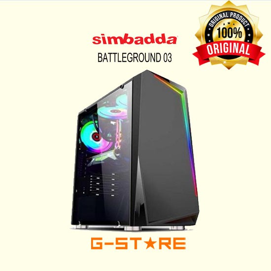 Casing Gaming Simbadda Battleground 03 Tempered Glass Casing Komputer Original PC Gaming Simbadda battleground 03 Computer