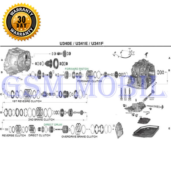 Packing Set Matic Toyota Altis Yaris Wish U341E 04351-12750 10006800