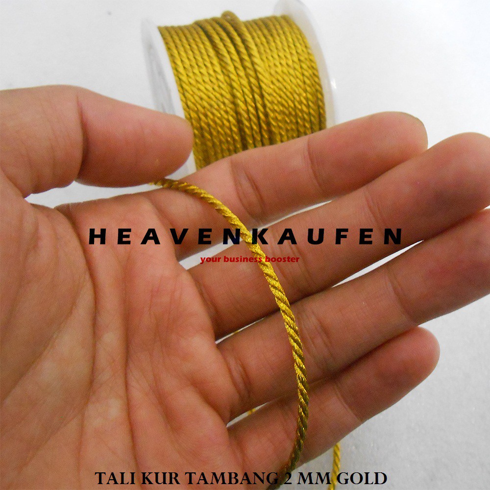 Tali Kur Tambang 2 mm Warna Gold/Emas untuik Tali Craft Tali Souvenir Dll Meteran