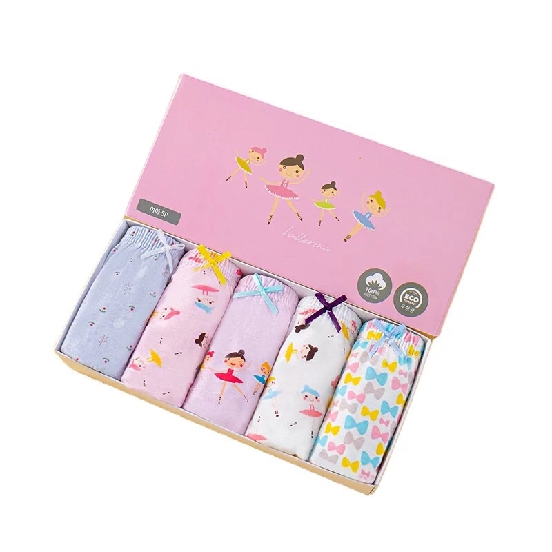 SET Celana Dalam Anak Perempuan Bahan Katun Import Gambar Balerina Kecil Celana Dalam Anak Free Box Lucu dan Murah